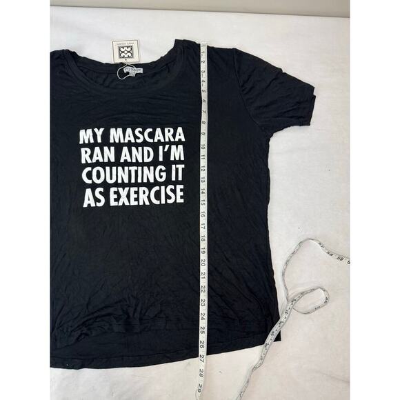 NWT Mary Square My Mascara Ran and I'm Counting It As Exercise Tee Black - XXL - Picture 5 of 6